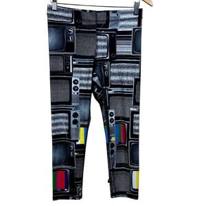 Women's Terez The Tube‎ TV Graphic Print Yoga Athleisure Performance Leggings M